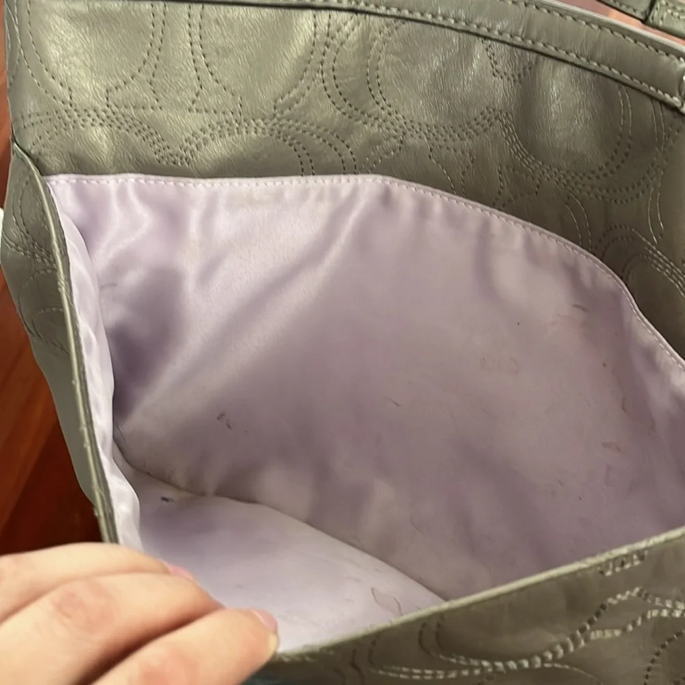 COACH signature stitched tote sv bronze
